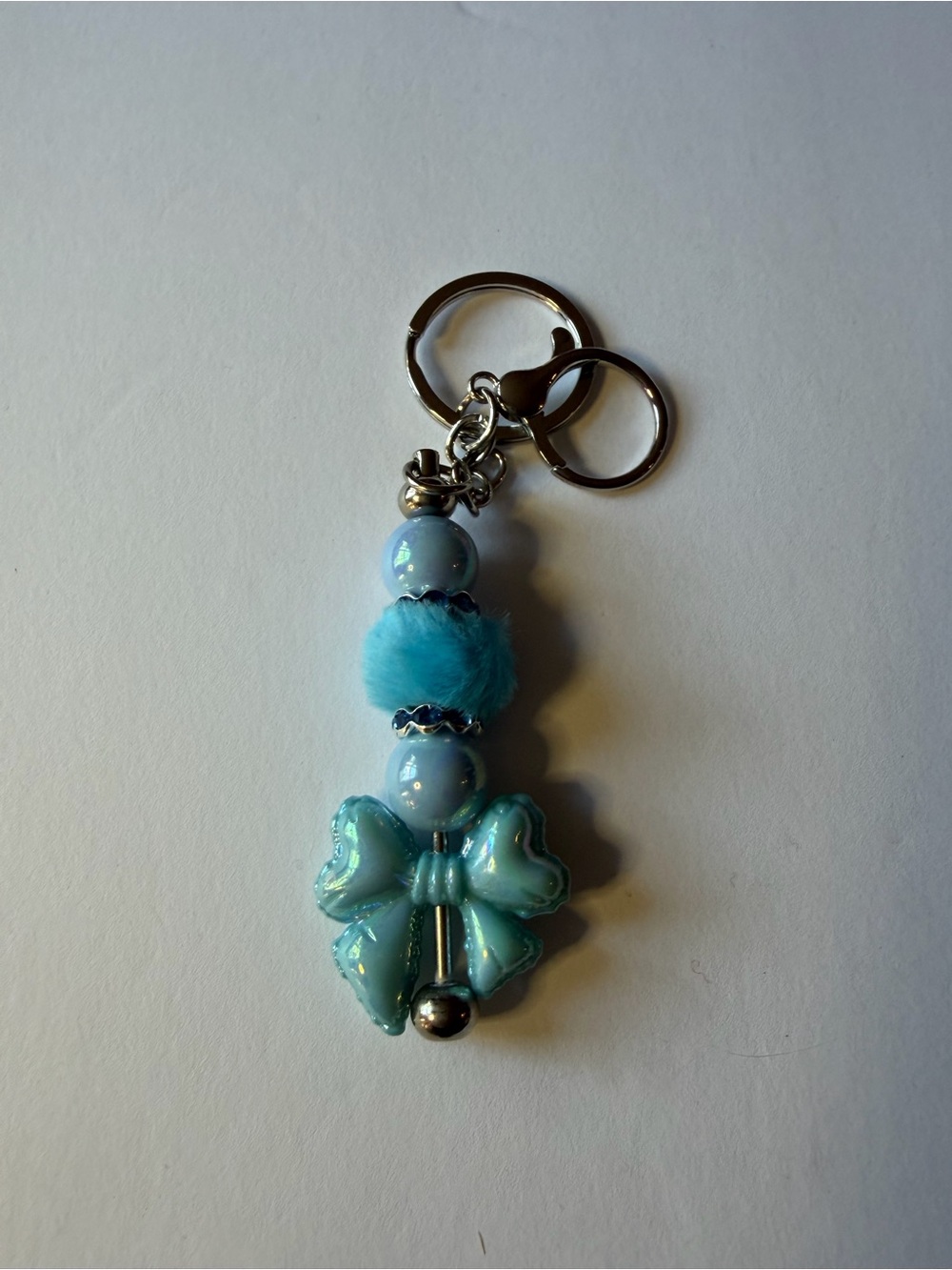 Blue Bow Charm Keychain Pendant for Women